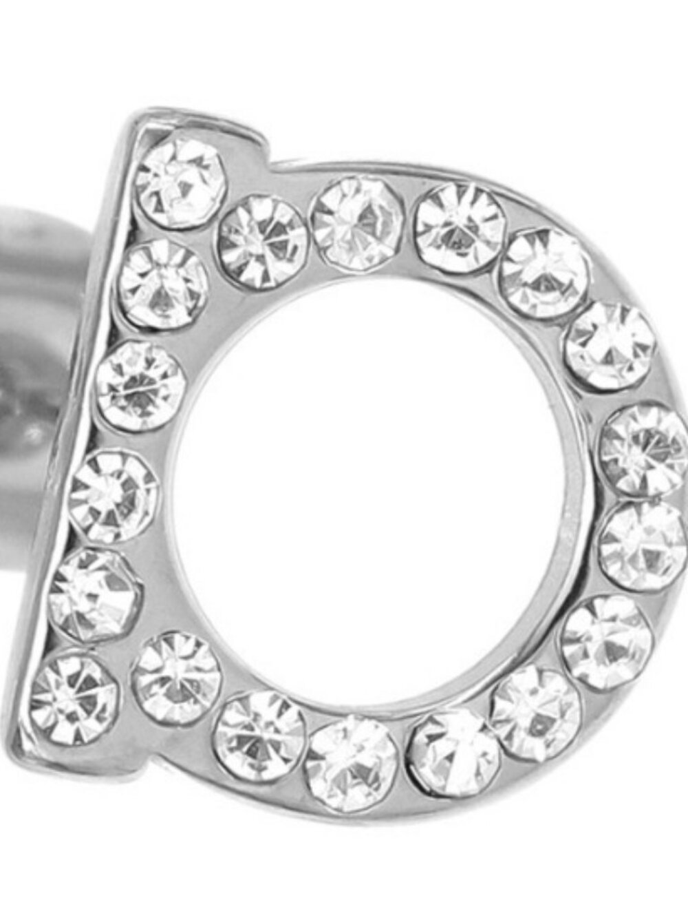 "D" Style Studs with Crystals - Picture 2 of 2